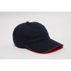 Pacific Headwear Navy/Red Buckle Strap Adjustable Binded Sandwich Cap