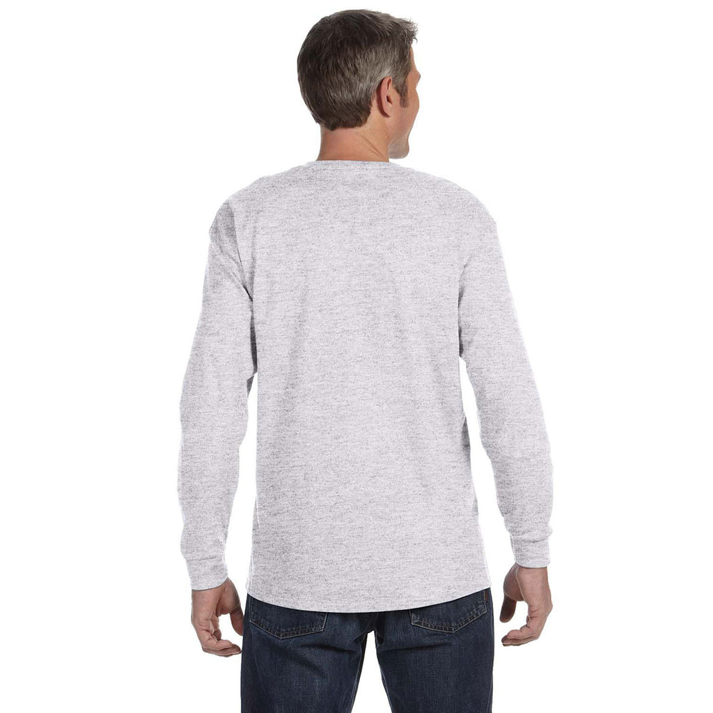 Jerzees Men's Ash 5.6 Oz Dri-Power Active Long-Sleeve T-Shirt
