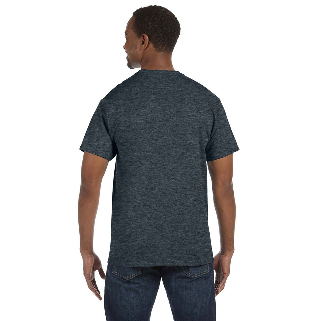 Jerzees Men's Black Heather 5.6 Oz Dri-Power Active T-Shirt