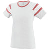 Augusta Sportswear Women's White/Red/White Fanatic Short-Sleeve T-Shirt