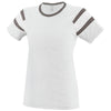 Augusta Sportswear Women's White/Slate/White Fanatic Short-Sleeve T-Shirt