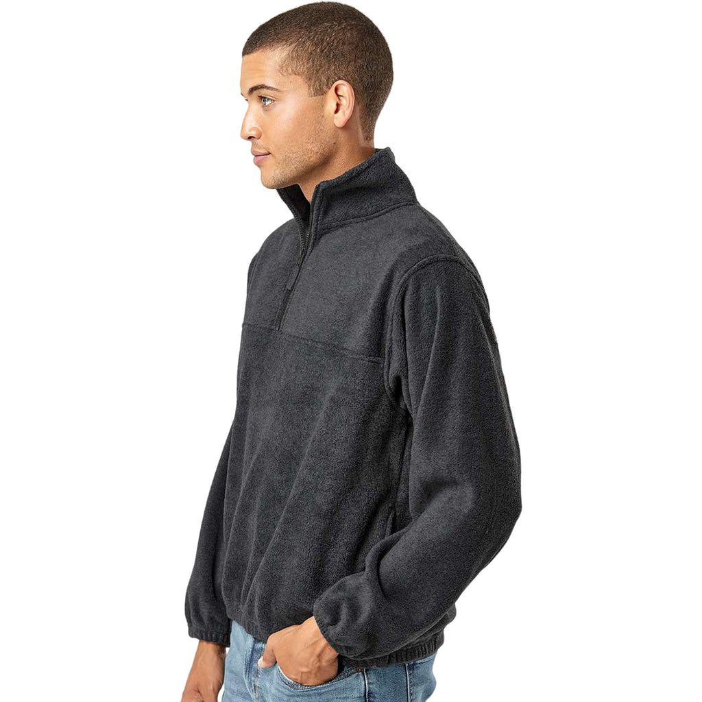 Burnside Men's Heather Charcoal Polar Fleece Quarter-Zip Pullover