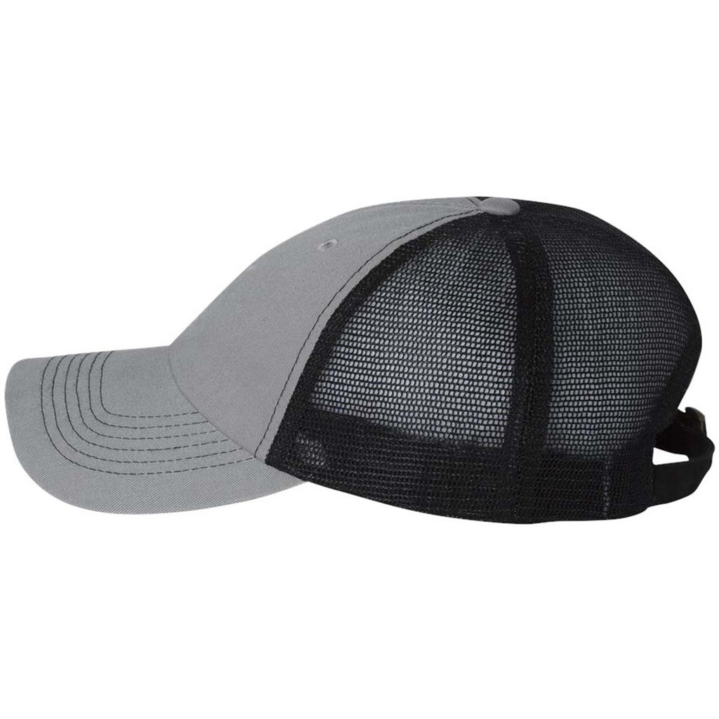 Sportsman Grey/Black Contrast Stitch Mesh Cap