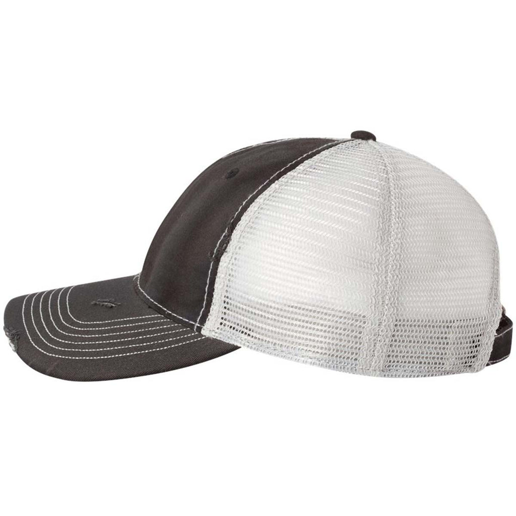 Sportsman Black/Silver Dirty-Washed Mesh Cap