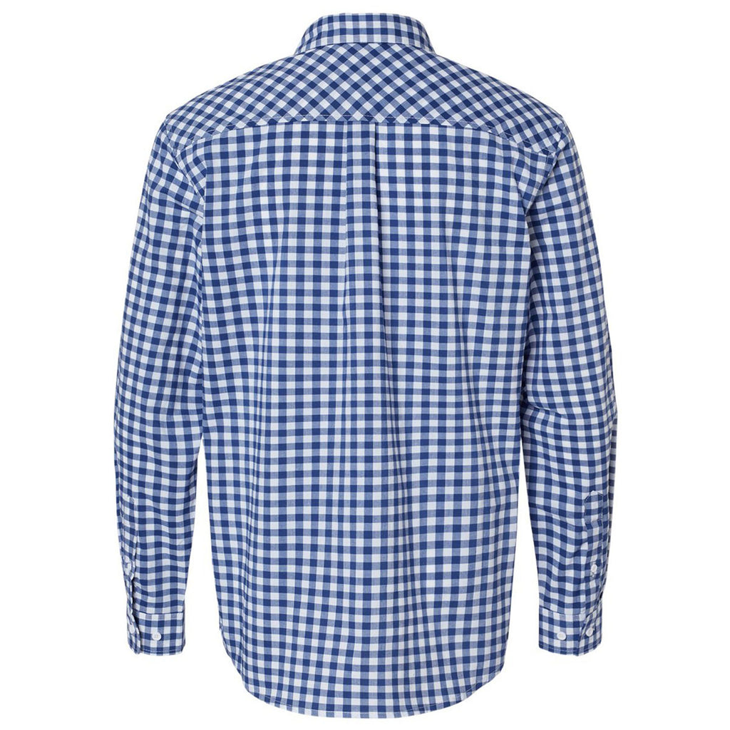 Burnside Men's Navy/White Gingham Technical Stretch Burn Shirt