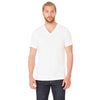 Bella + Canvas Unisex Solid White Triblend Short-Sleeve V-Neck T-Shirt