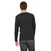 Bella + Canvas Unisex Charcoal Black Triblend Jersey Long-Sleeve V-Neck T-Shirt