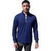 Vantage Men's True Navy Grid Quarter Zip Pullover