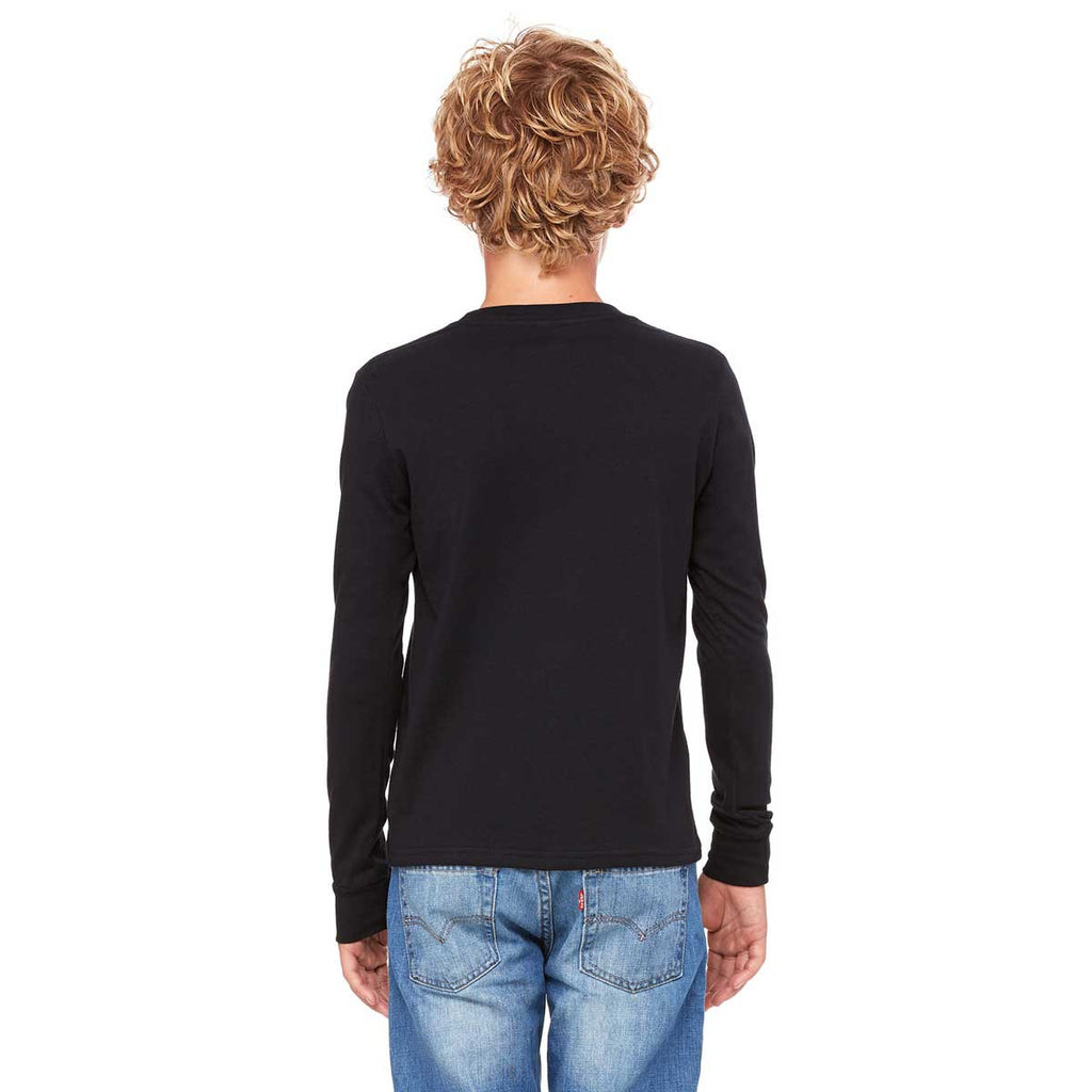 Bella + Canvas Youth Black Jersey Long-Sleeve T-Shirt