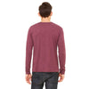 Bella + Canvas Men's Maroon Triblend Jersey Long-Sleeve T-Shirt