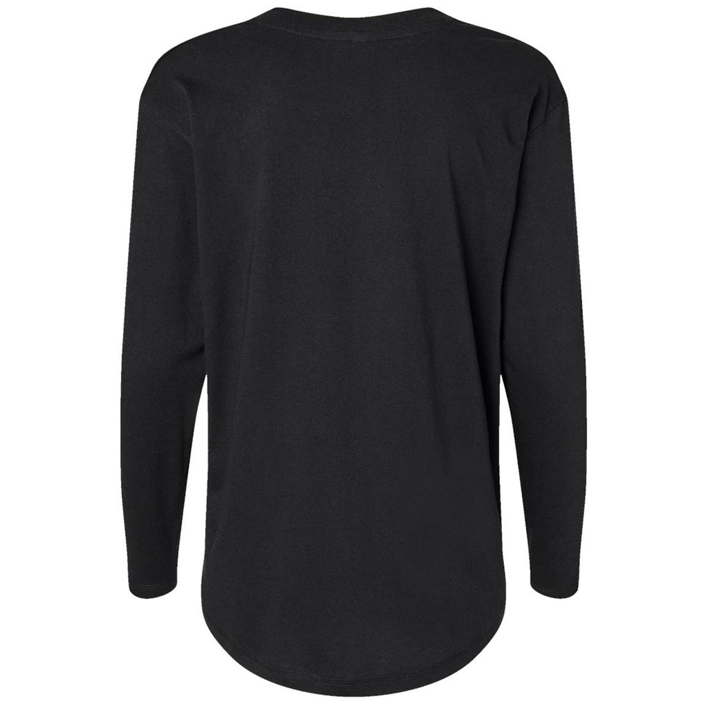 LAT Women's Black Fine Jersey Long Sleeve Tee