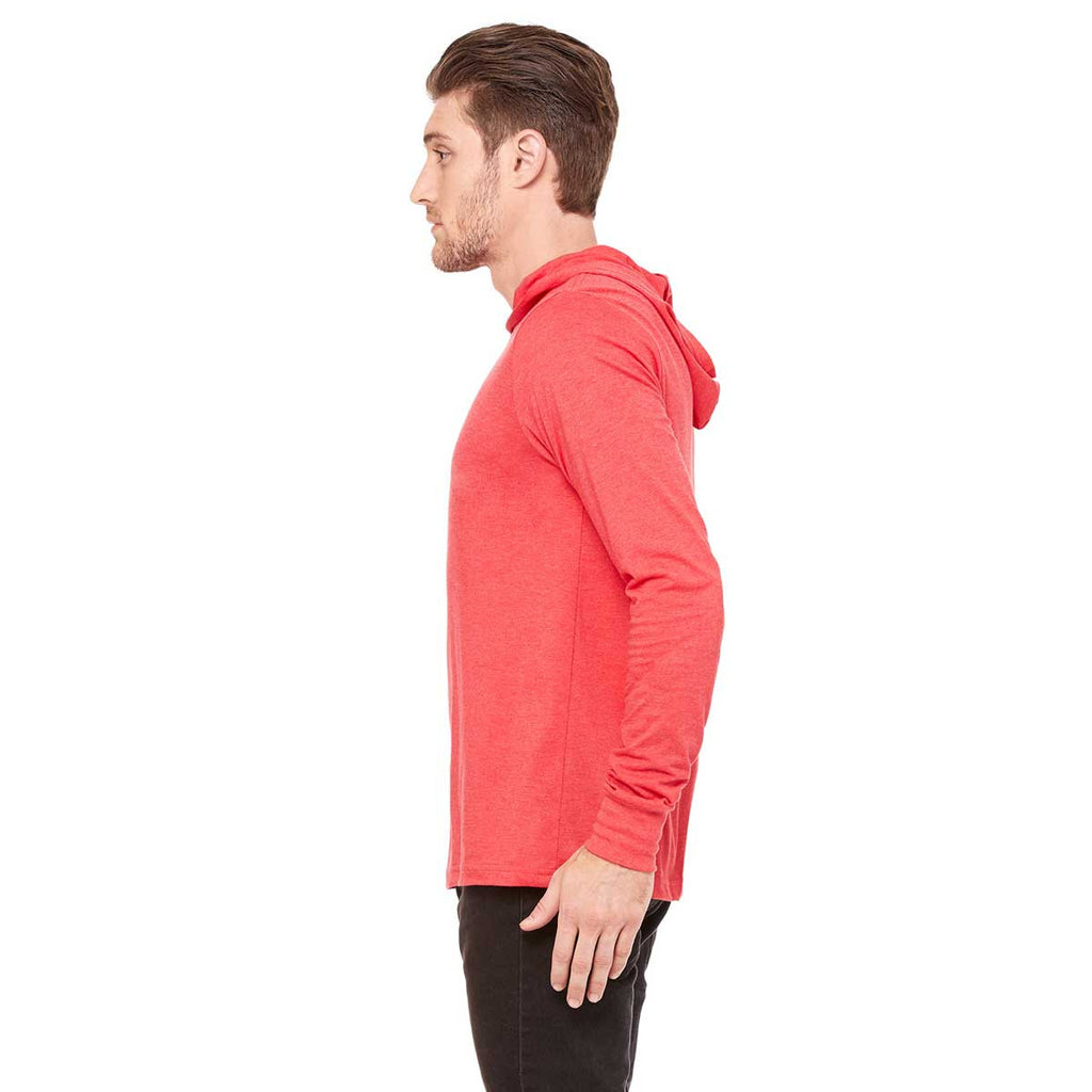 Bella + Canvas Unisex Heather Red Jersey Long-Sleeve Hoodie