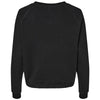 LAT Women's Black Relaxed 3-End Boxy Fleece Crewneck Sweatshirt