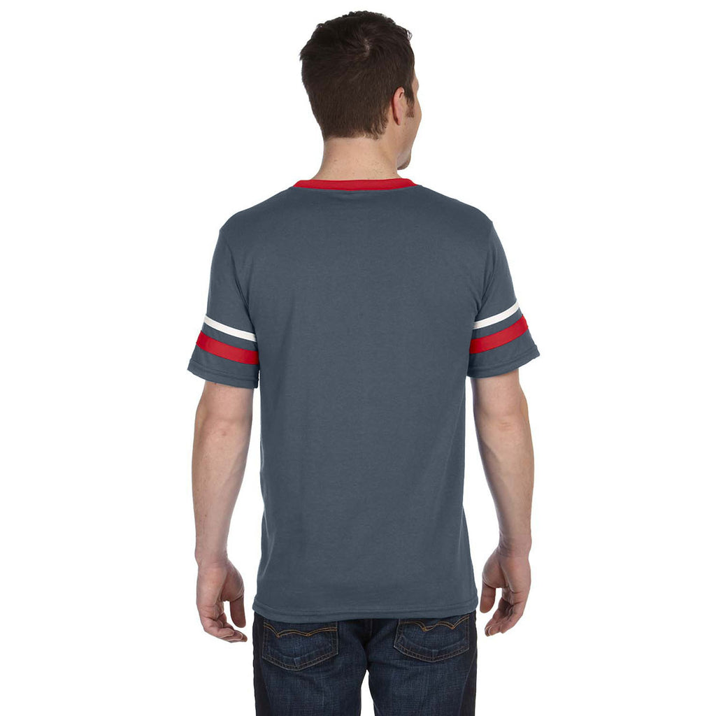 Augusta Sportswear Men's Graphite/Red/White Sleeve Stripe Jersey