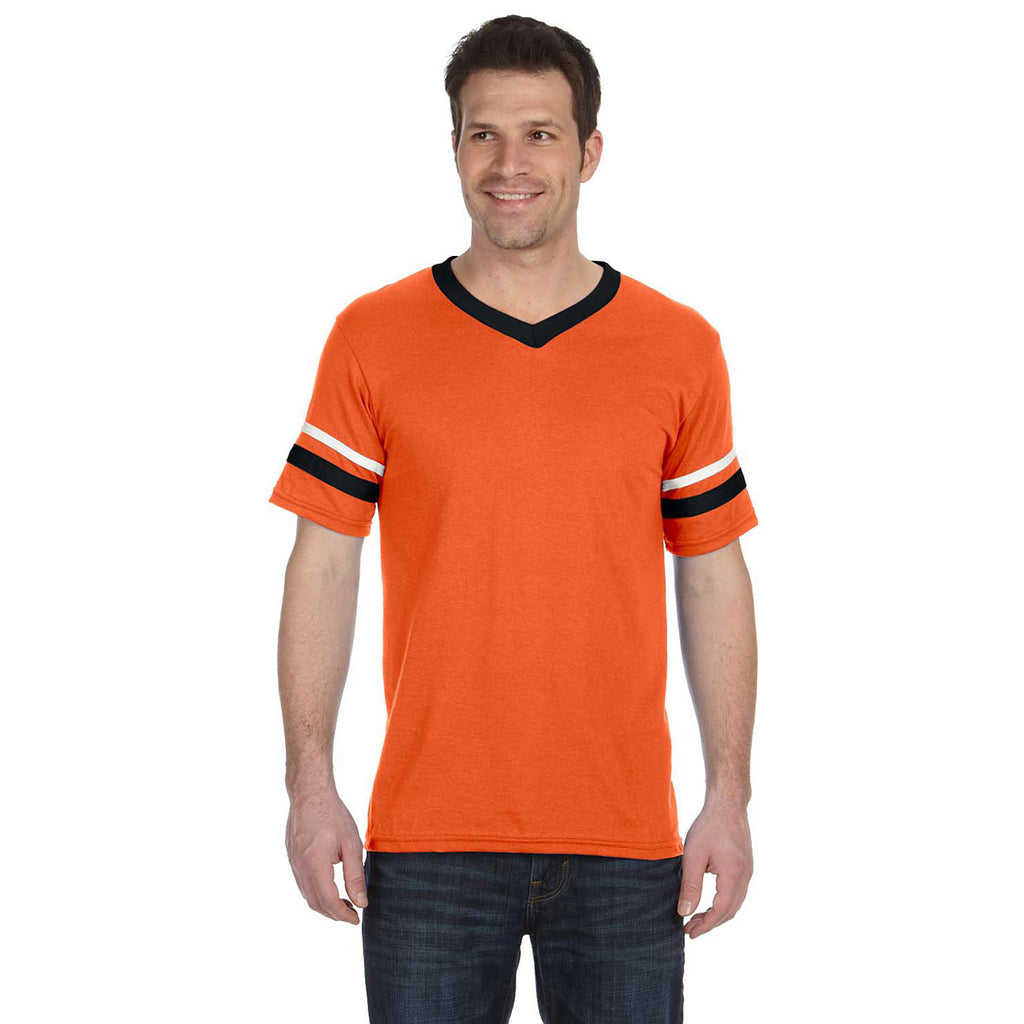 Augusta Sportswear Men's Orange/Black/White Sleeve Stripe Jersey