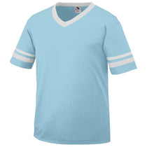 Augusta Sportswear Men's Aqua/White Sleeve Stripe Jersey
