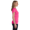 LAT Women's Hot Pink Junior Fit Fine Jersey T-Shirt