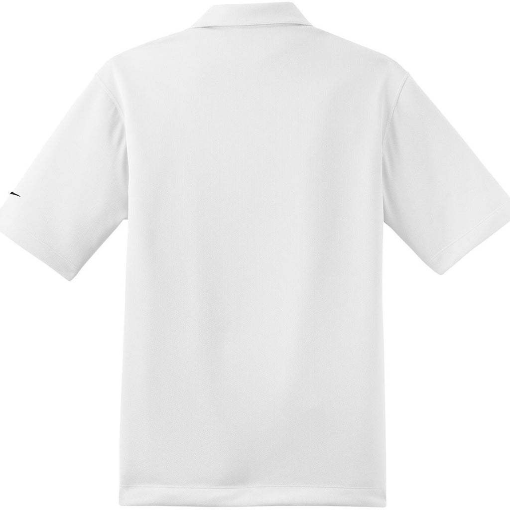 Nike Men's White Dri-FIT Short Sleeve Pebble Texture Polo
