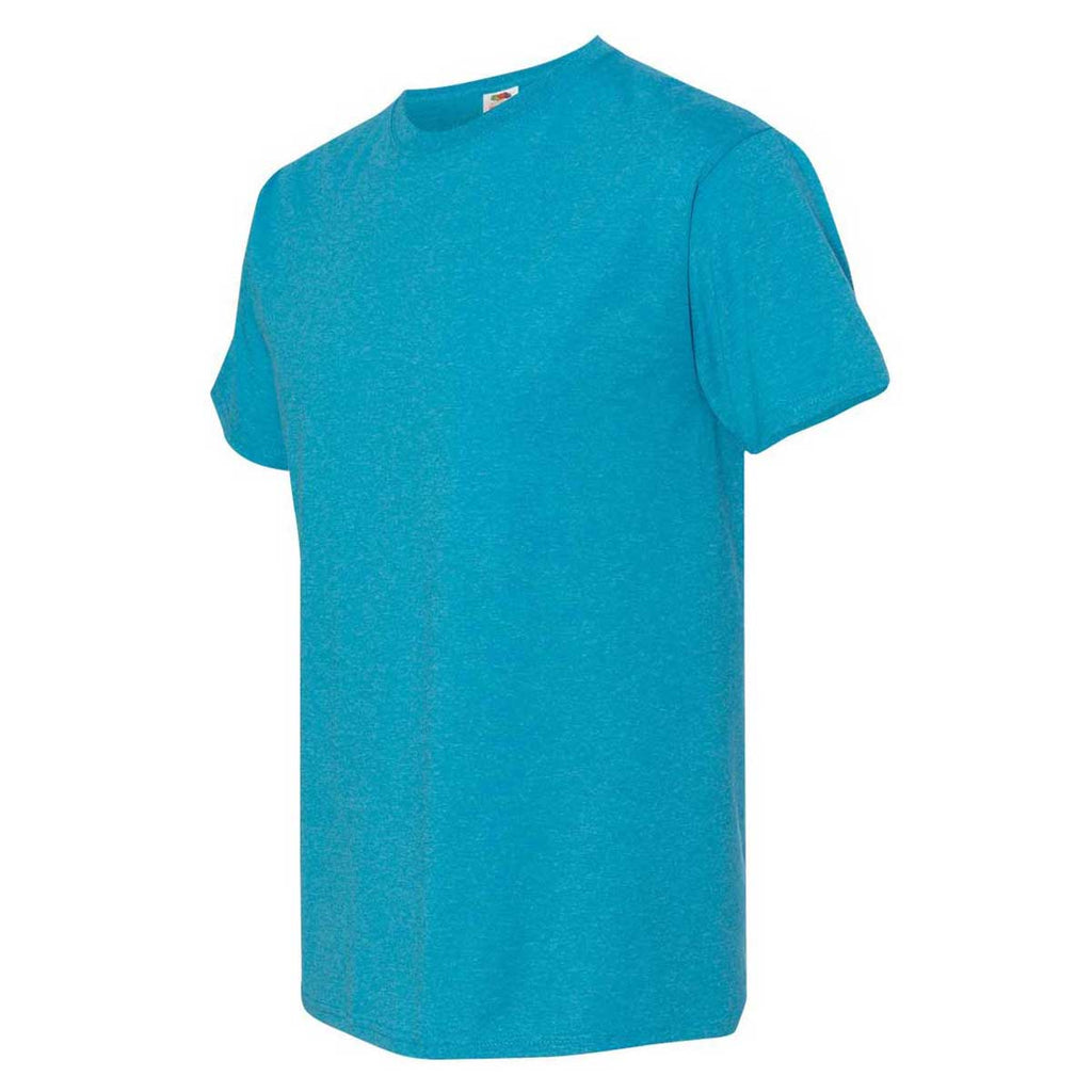 Fruit of the Loom Men's Turquoise Heather HD Cotton Short Sleeve T-Shirt