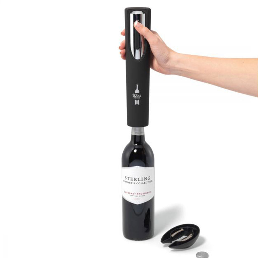 Gemline Black Sonoma Automatic Wine Opener with Foil Cutter