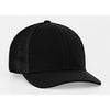 Pacific Headwear Black/Black Universal Fitted Trucker Mesh Cap