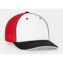 Pacific Headwear White/Black/Red Universal Fitted Trucker Mesh Cap