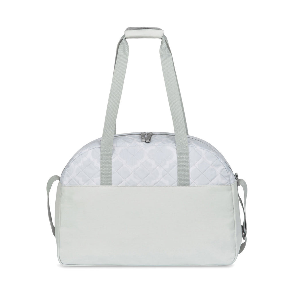 Gemline Light Grey Moroccan Pattern Madeline Quilted Weekender Bag