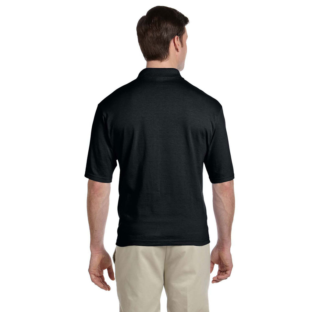 Jerzees Men's Black 5.6 Oz Spotshield Pocket Jersey Polo