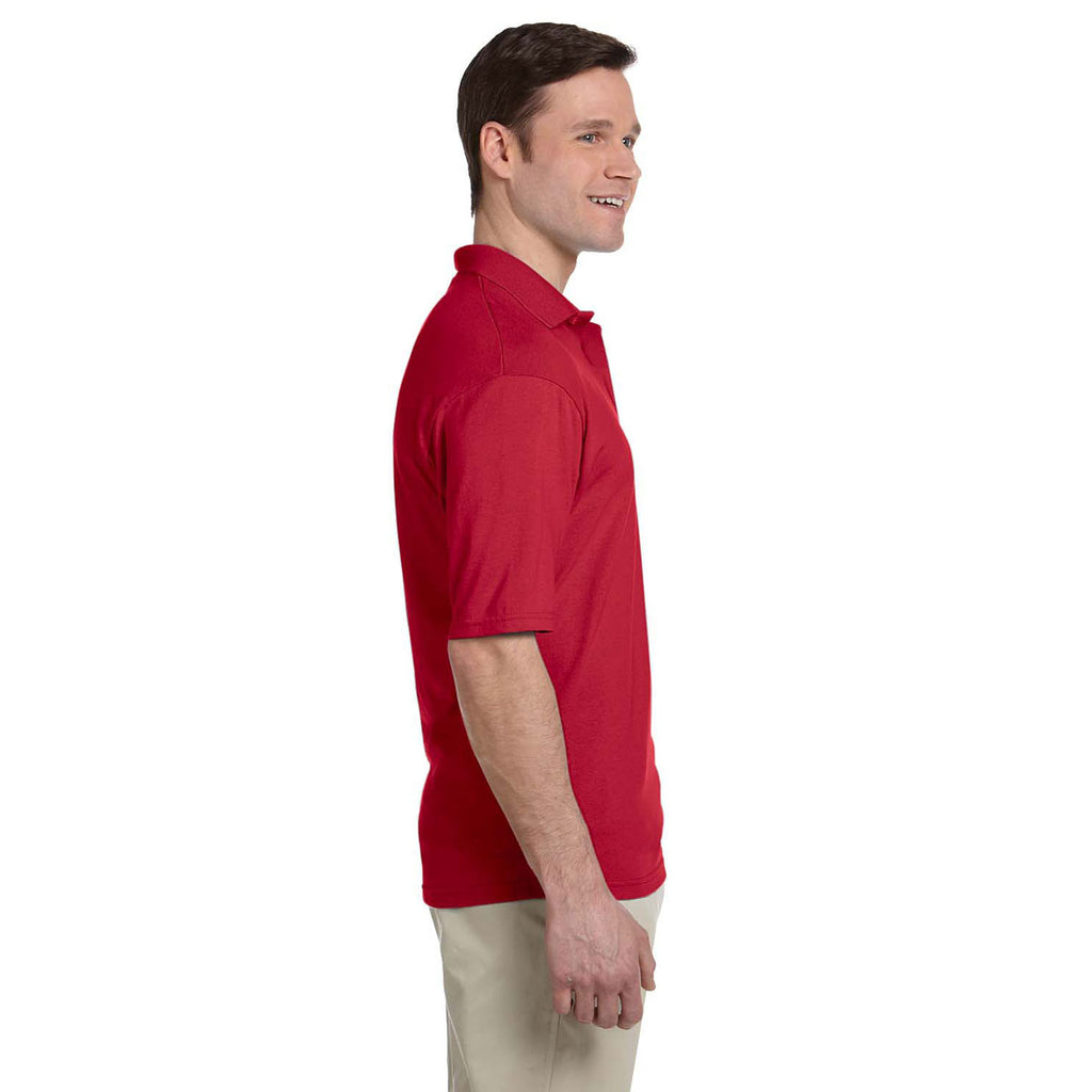 Jerzees Men's True Red 5.6 Oz Spotshield Pocket Jersey Polo
