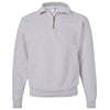 Jerzees Men's Ash Super Sweats NuBlend Quarter-Zip Cadet Collar Sweatshirt