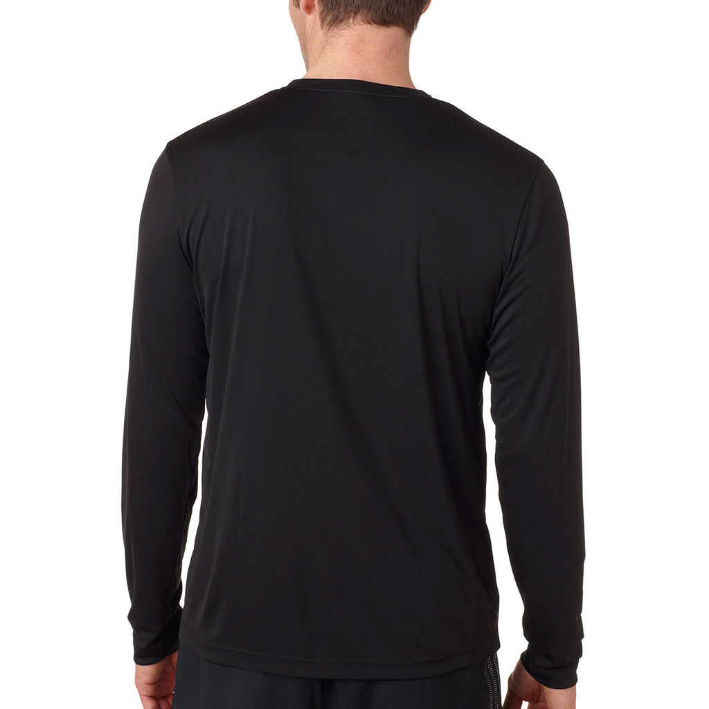 Hanes Men's Black Cool DRI with FreshIQ Long-Sleeve Performance T-Shirt