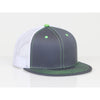 Pacific Headwear Graphite/White/Neon Green D-Series Snapback Trucker Mesh Cap