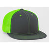 Pacific Headwear Graphite/Neon Green D-Series Fitted Trucker Mesh Cap