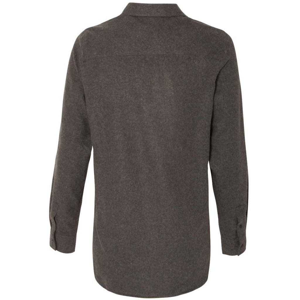 Burnside Women's Charcoal Long Sleeve Solid Flannel Shirt