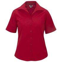 Edwards Women's Red Lightweight Short Sleeve Poplin Blouse
