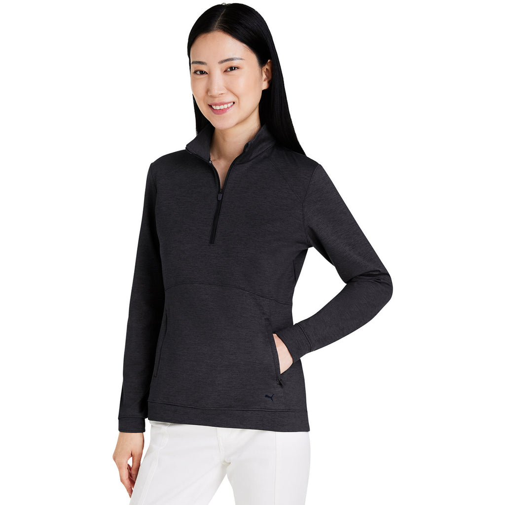 Puma Golf Women's Puma Black Cloudspun Rockaway Quarter Zip