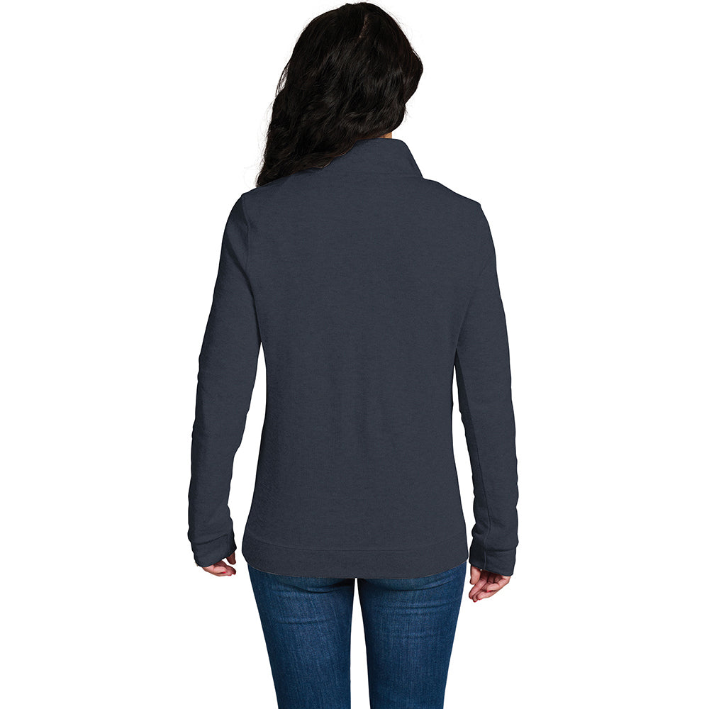 Charles River Women's Heather Navy Hudson Quarter Zip Pullover