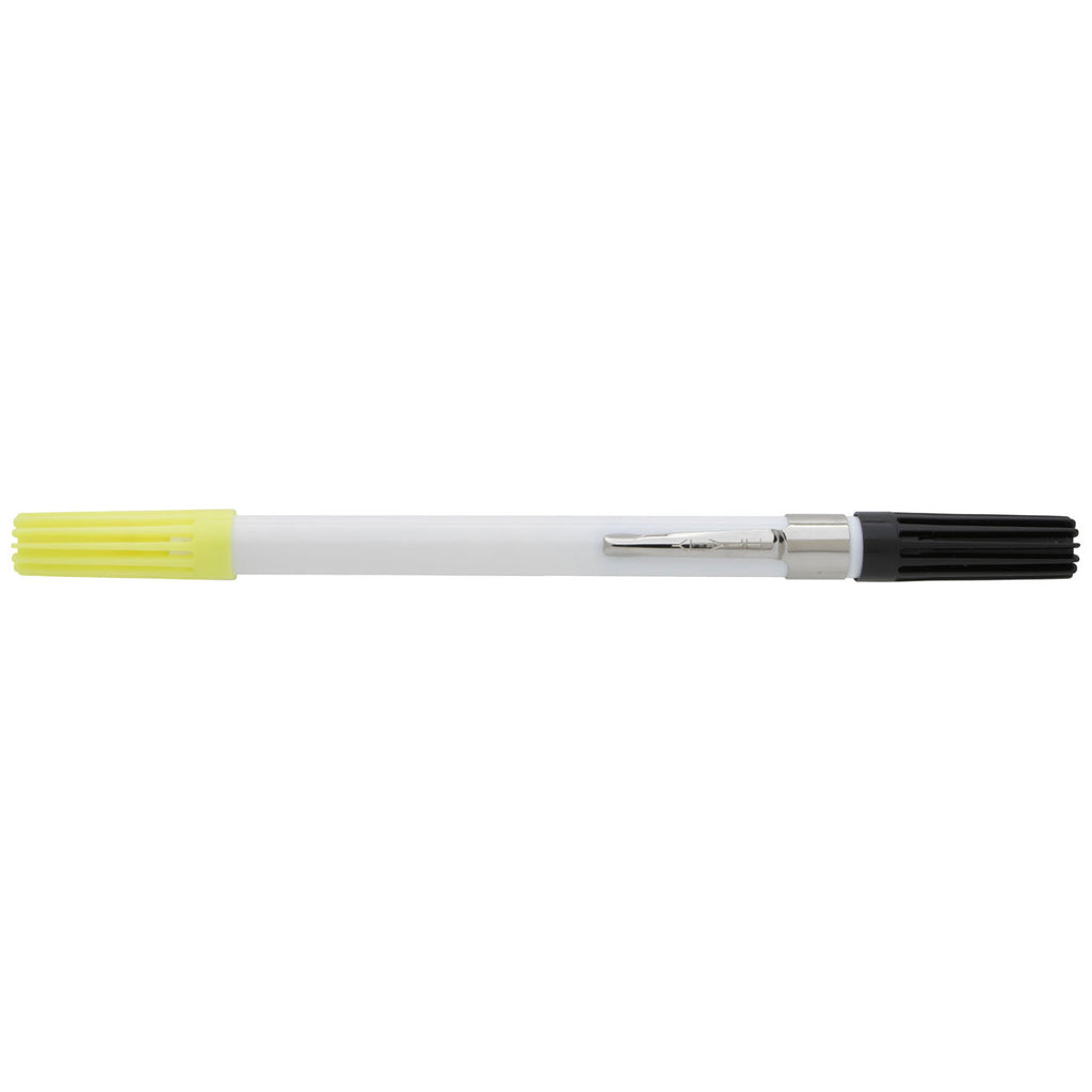 DriMark White/Black/Yellow Double Header Highlighter Ball Pen Combo