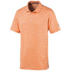 Puma Golf Men's Vibrant Orange Heather Cloudspun Caddie Stripe Golf Polo