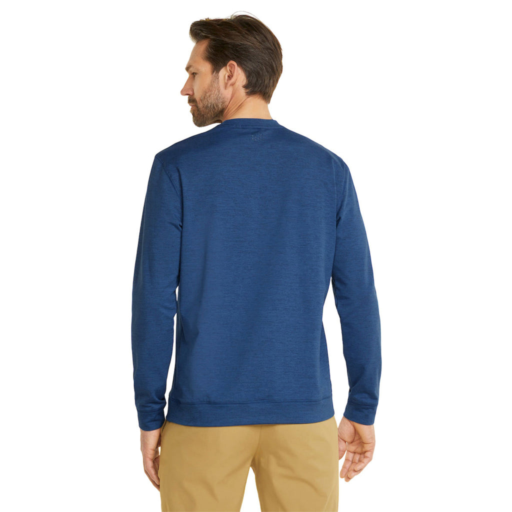 Puma Golf Men's Blazing Blue Heather Cloudspun Golf Crewneck