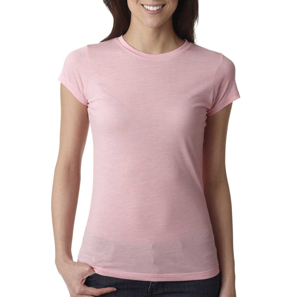 Next Level Women's Dusty Pink Poly/Cotton Short-Sleeve Tee
