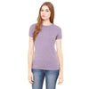 Bella + Canvas Women's Heather Purple Jersey Short-Sleeve T-Shirt