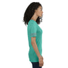 Jerzees Women's Mint Heather/Oxford 4.5 Oz Tri-Blend Varsity V-Neck T-Shirt