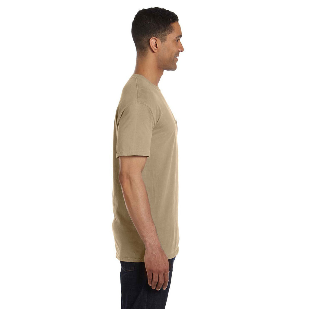 Comfort Colors Men's Khaki 6.1 oz. Pocket T-Shirt