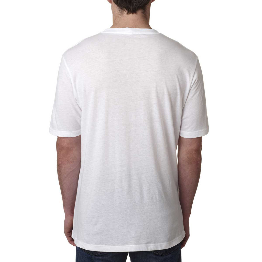 Next Level Men's White Poly/Cotton Short-Sleeve Crew Tee