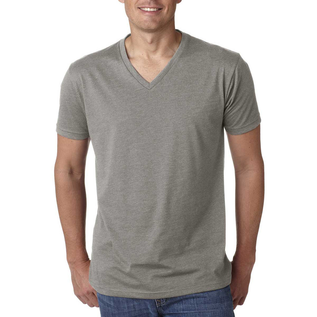 Next Level Men's Stone Grey Premium CVC V-Neck Tee