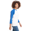 Next Level Unisex Royal/White CVC 3/4 Sleeve Raglan Baseball T-Shirt