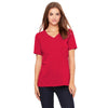 Bella + Canvas Women's Red Relaxed Jersey Short-Sleeve V-Neck T-Shirt