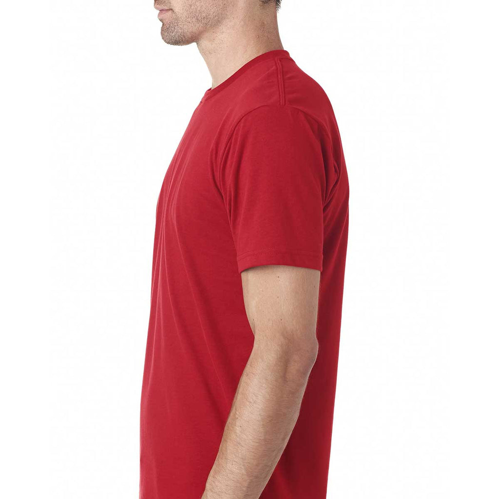 Next Level Men's Red Premium Fitted Sueded Crew