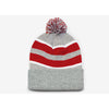 Pacific Headwear Heather Red/White Loose Fit Pom-Pom Beanie